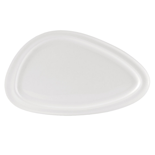 CAC China RCN-T61 Super White Porcelain Teardrop Clinton Plate (1 Dozen)