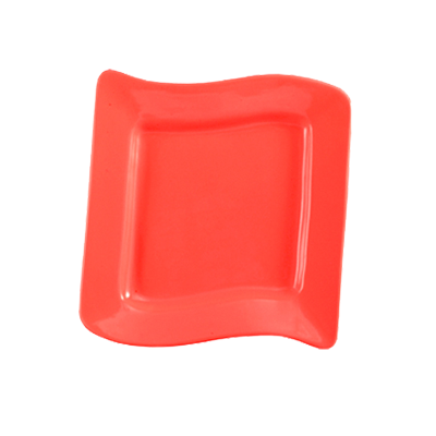 CAC China SOH-8-R Red Ceramic Square Soho Plate (2 Dozen Per Case)