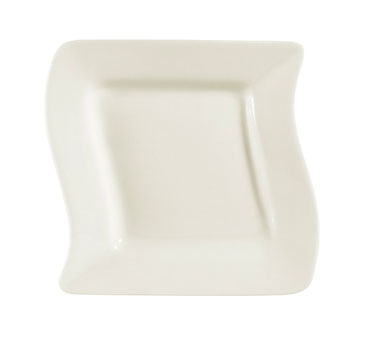 CAC China SOH-16 American White Ceramic Square Soho Plate (1 Dozen)