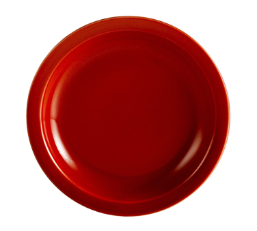 CAC China L-16NR-R 10.5" Dia. Red Ceramic Round Las Vegas Plate (1 Dozen)