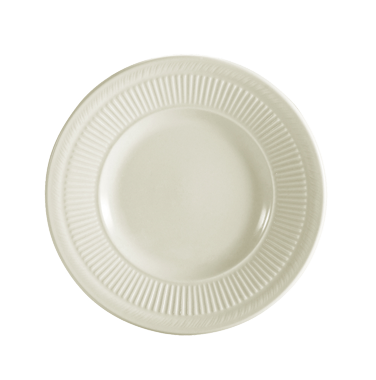 CAC China RID-7 7.13" Dia. American White Ceramic Round Ridgemont Plate (3 Dozen Per Case)