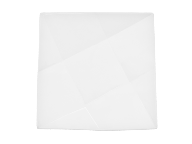 CAC China QZT-6 Super White Porcelain Square Crystal Plate (3 Dozen Per Case)