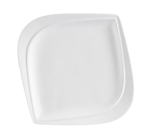 CAC China ASP-16 Bone White Porcelain Square Aspen Tree Plate (1 Dozen)