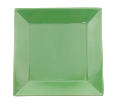 CAC China KC-16-G Green Ceramic Square Color Arts Plate (1 Dozen)