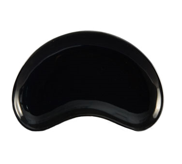 CAC China CRS-8-BLK Black Ceramic Crescent Festiware Plate (3 Dozen Per Case)