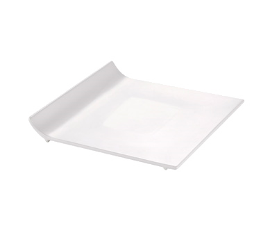 CAC China SF-P16 Bone White Porcelain Square Sunrise Plate (1 Dozen)