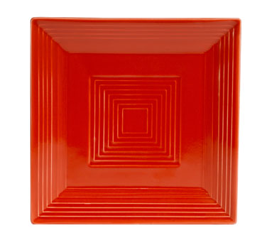 CAC China TG-SQ16-R Red Porcelain Square Tango Plate (1 Dozen)