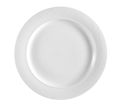 CAC China BST-16 10.75" Dia. Super White Porcelain Round Boston Plate (1 Dozen)