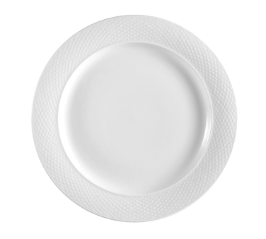 CAC China BST-16 10.75" Dia. Super White Porcelain Round Boston Plate (1 Dozen)