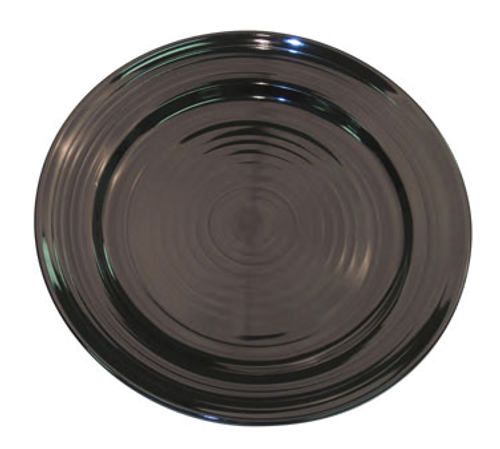CAC China TG-7-BLK 7.5" Dia. Black Porcelain Round Tango Plate (3 Dozen Per Case)