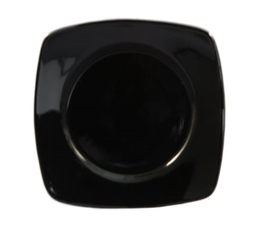 CAC China R-SQ21-BLK Black Ceramic Square Clinton Plate (1 Dozen)
