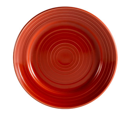 CAC China TG-7-R 7.5" Dia. Red Porcelain Round Tango Plate (3 Dozen Per Case)