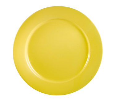 CAC China LV-8-Y 9" Dia. Yellow Ceramic Round Las Vegas Plate (2 Dozen Per Case)