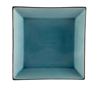 CAC China 6-S21-BLU Lake Blue Ceramic Square Japanese Style Plate (1 Dozen)
