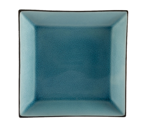 CAC China 6-S21-BLU Lake Blue Ceramic Square Japanese Style Plate (1 Dozen)