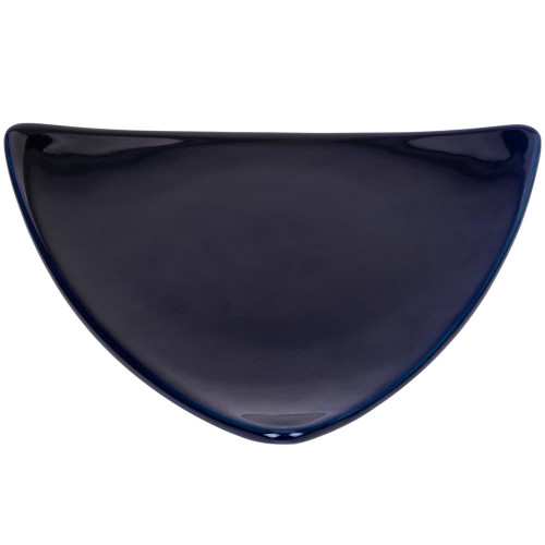 CAC China TRG-23-BLU Blue Ceramic Triangular Festiware Plate (1 Dozen)