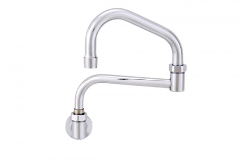 Fisher 47139 7"  Double-Jointed Assembly Stainless Steel Backsplash Mount Base Single Inlet Faucet