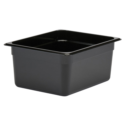 Cambro 26CW110 Camwear 1/2 Size Black Food Pan 6" Deep