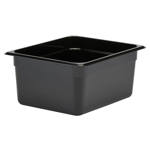 Cambro 26CW110 Camwear 1/2 Size Black Food Pan 6" Deep - 6/Case