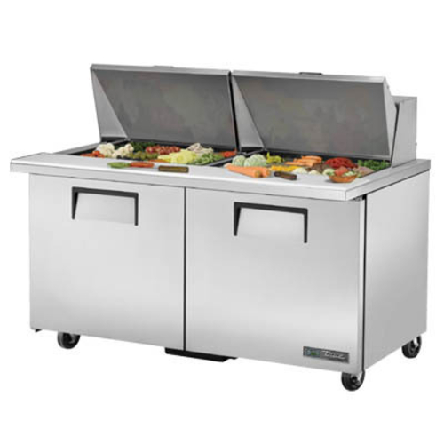 True TSSU-60-24M-B-ST-HC 60.38" W Two-Section Two Door Mega Top Sandwich/Salad Unit