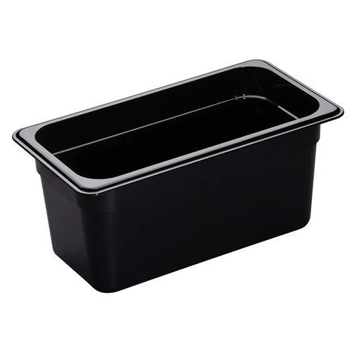 Cambro 36HP110 H-Pan 1/3 Size Black High Heat Hot Food Pan 6" Deep
