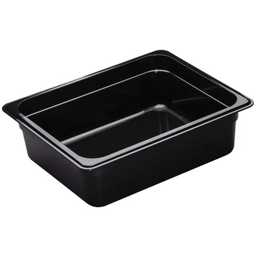 Cambro 24CW110 Camwear 1/2 Size Black Food Pan 4" Deep - 6/Case