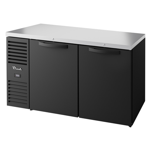 True TBR60-RISZ1-L-B-SS-1 60"W Two-Section Glass Door Solid Door Refrigerated Back Bar Cooler