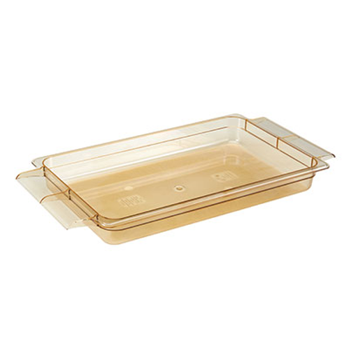 Cambro 12HPH150 H-Pan Full Size Amber High Heat Hot Food Pan 2-1/2" Deep - 6/Case