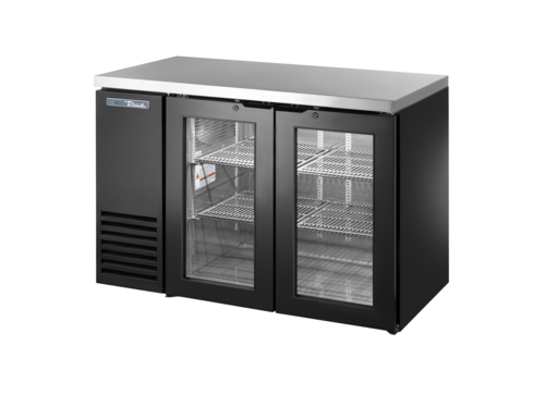 True TBB24-48-2G-Z1-SFT-B-1 48.12" W Two-Section Glass Door Back Bar Cooler