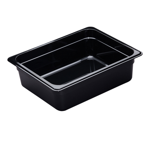 Cambro 24HP110 H-Pan 1/2 Size Black High Heat Hot Food Pan 4" Deep - 6/Case