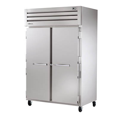 True STG2R-2S-HC 52.63" W Two-Section Stainless Steel Door Reach-In Refrigerator