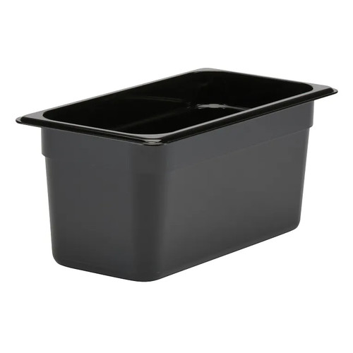 Cambro 36CW110 Camwear 1/3 Size Black Food Pan 6" Deep - 6/Case