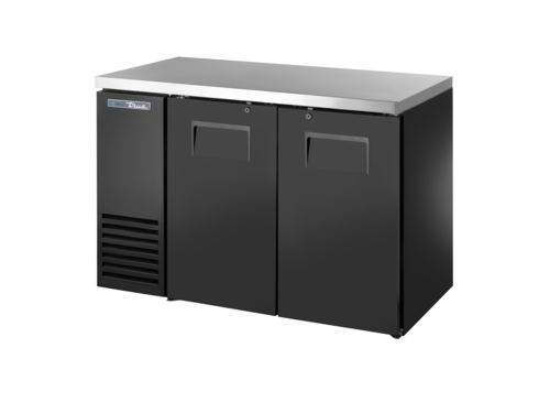 True TBB24-48-2S-Z1-SFT-B-1 49.13"W Two-Section Solid Door Back Bar Cooler