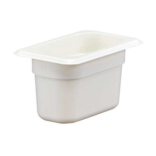 Cambro 94CW148 Camwear 1/9 Size White Food Pan 4" Deep - 6/Case