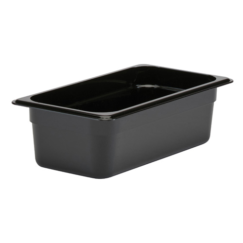 Cambro 34CW110 Camwear 1/3 Size Black Food Pan 4" Deep - 6/Case