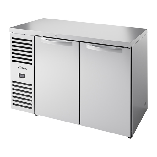 True TBR52-RISZ1-L-S-SS-1 52"W Two-Section Glass Door Solid Door Refrigerated Back Bar Cooler