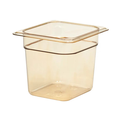 Cambro 66HP150 H-Pan 1/6 Size Amber High Heat Hot Food Pan 6" Deep - 6/Case