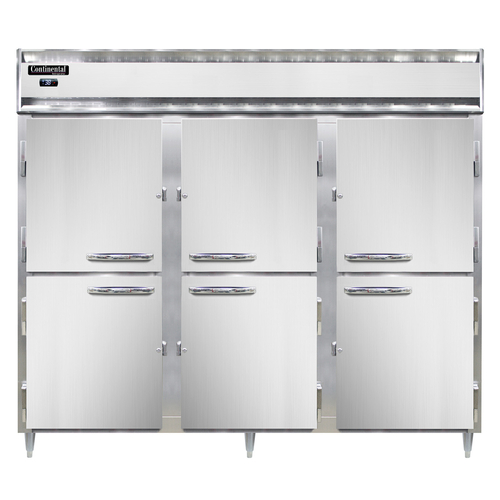 Continental Refrigerator D3RENSSHD 85.5" W Three-Section Solid Door Reach-In Designer Line Wide Refrigerator