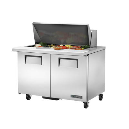 True TSSU-48-18M-B-HC 48.38" W Two-Section Two Door Mega Top Sandwich/Salad Unit