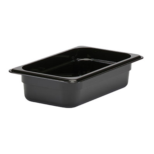 Cambro 42CW110 Camwear 1/4 Size Black Food Pan 2-1/2" Deep - 6/Case