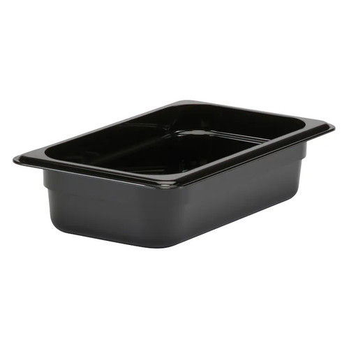 Cambro 42CW110 Camwear 1/4 Size Black Food Pan 2-1/2" Deep - 6/Case