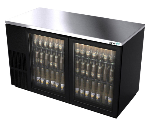 Asber ABBC-58G 59.5" W Two-Section Glass Door Back Bar Cooler