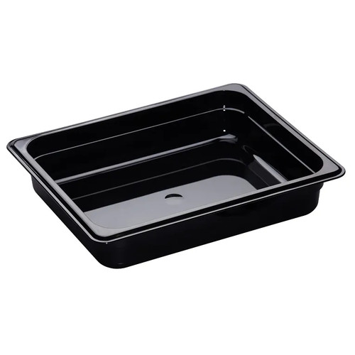 Cambro 22HP110 H-Pan 1/2 Size Black High Heat Hot Food Pan 2-1/2" Deep - 6/Case