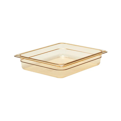 Cambro 22HP150 H-Pan 1/2 Size Amber High Heat Hot Food Pan 2-1/2" Deep