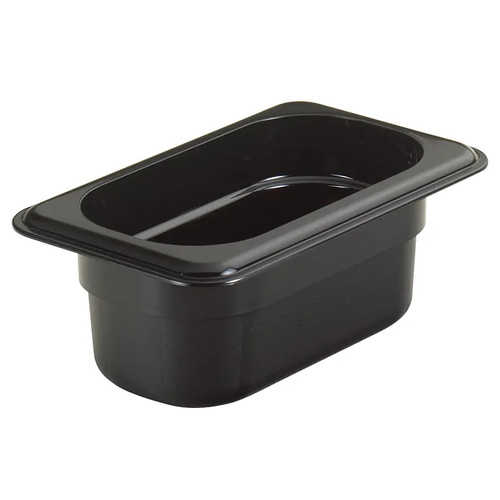 Cambro 92CW110 Camwear 1/9 Size Black Food Pan 2-1/2" Deep - 6/Case