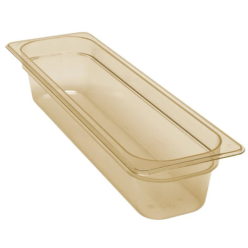 Cambro 24LPHP150 H-Pan 1/2 Size Amber High Heat Hot Food Pan 4" Deep - 6/Case