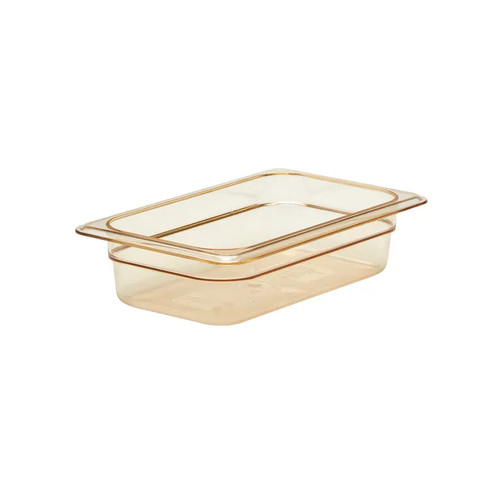 Cambro 42HP150 H-Pan 1/4 Size Amber High Heat Hot Food Pan 2-1/2" Deep - 6/Case