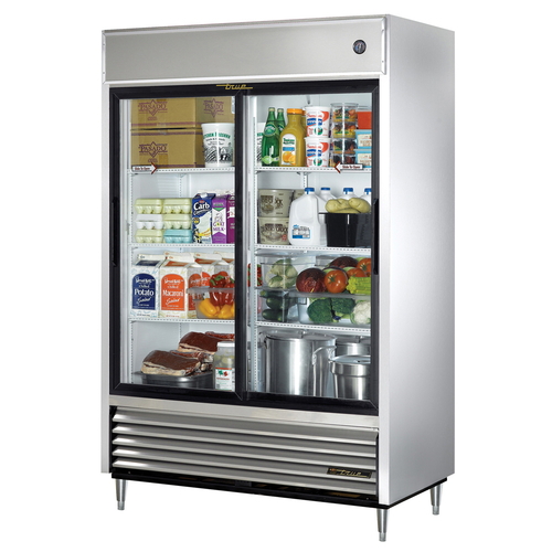 True TSD-47G-HC-LD 54.13" W Two-Section Glass Door Reach-In Refrigerator