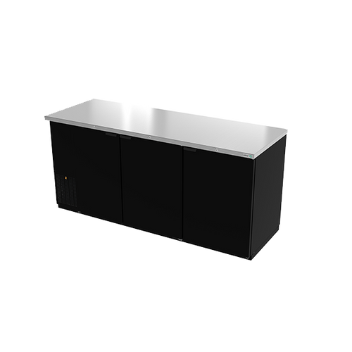 Asber ABBC-94 95.5" W Three-Section Solid Door Back Bar Cooler