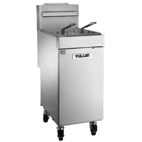 Vulcan 1VEG35M-NG 35 Lbs. Stainless Steel Natural Gas Floor Model Fryer - 70,000 BTU